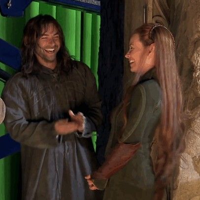 Aidan Turner and Evangeline Lilly