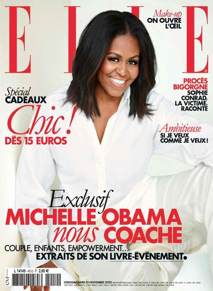 Michelle Obama, Elle Magazine 10 November 2022 Cover Photo - France
