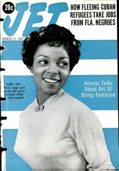 Ruby Dee, Jet Magazine 21 March 1963 Cover Photo - United States