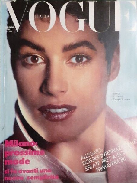 Yasmeen Ghauri, Vogue Magazine January 1986 Cover Photo - Italy