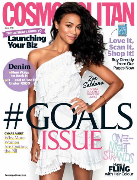 Zoe Saldana, Cosmopolitan Magazine July 2018 Cover Photo - South Africa