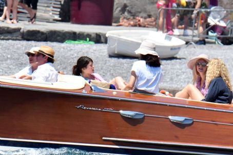 Gemma Arterton in Purple Summer Dress on holiday in Positano | Gemma