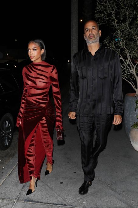 Lori Harvey – In a red velvet dress at The Fleur Room in West Hollywood