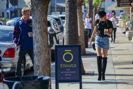 Miley Cyrus and Cody Simpson late afternoon coffee drinks at Alfred Coffee in Studio City