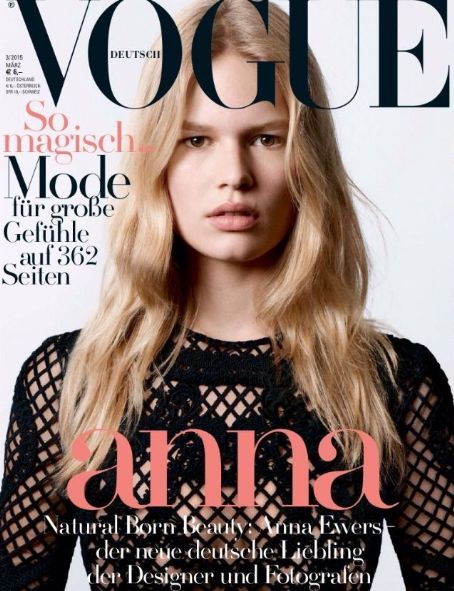 Anna Ewers, Vogue Magazine March 2015 Cover Photo - Germany