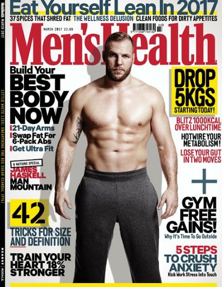 James Haskell, Men's Health Magazine March 2017 Cover Photo - United ...