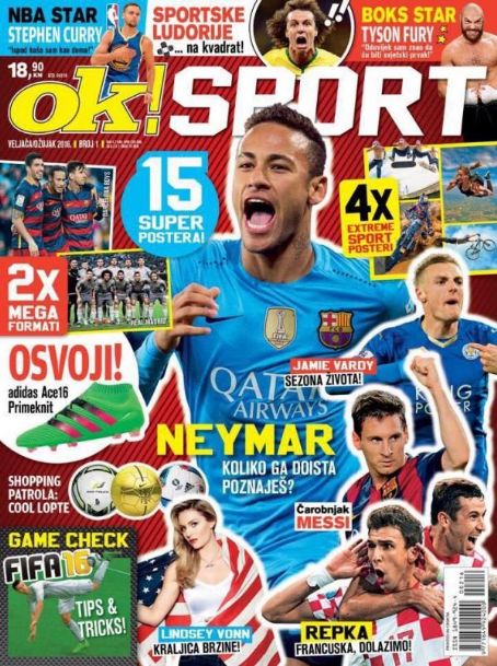 Neymar - Ok!sport Magazine Cover [Croatia] (March 2016)