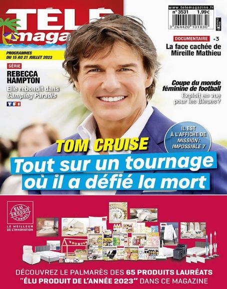 Tom Cruise, Tele Magazine Magazine 15 July 2023 Cover Photo - France