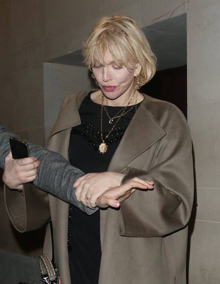 Courtney Love – Celebrating her winnings at the races at Maison Estelle Private members club