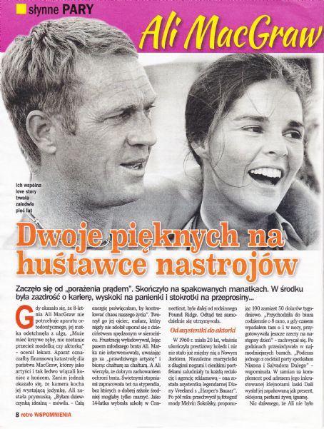 Ali MacGraw and Steve McQueen - Retro Wspomnienia Magazine Pictorial [Poland] (May 2021)