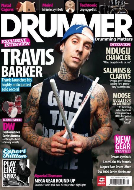 Travis Barker, Drummer Magazine January 2011 Cover Photo - United Kingdom