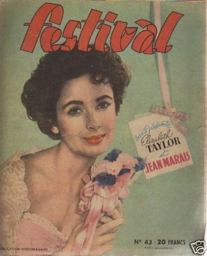 Elizabeth Taylor, Festival Magazine 26 April 1950 Cover Photo - France