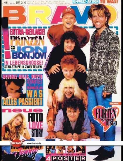 Jon Bon Jovi, Bravo Magazine 11 November 1993 Cover Photo - Germany