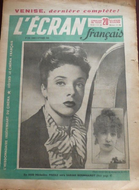 Micheline Presle, L'Ecran Francais Magazine 05 September 1949 Cover ...