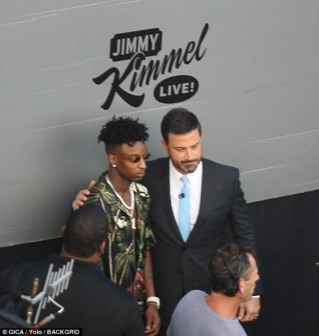 Amber Rose and Sebastian Supporting 21 Savage on the Set of Jimmy Kimmel Live in Hollywood, California - September 12, 2017