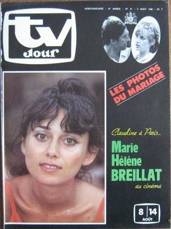Marie-Hélène Breillat, TV Jour Magazine 05 August 1981 Cover Photo - France