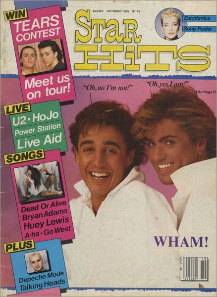 George Michael, Andrew Ridgeley, Wham!, Star Hits Magazine October 1985 ...