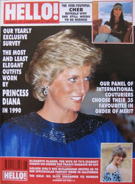 Princess Diana, Hello! Magazine 09 February 1991 Cover Photo - United ...