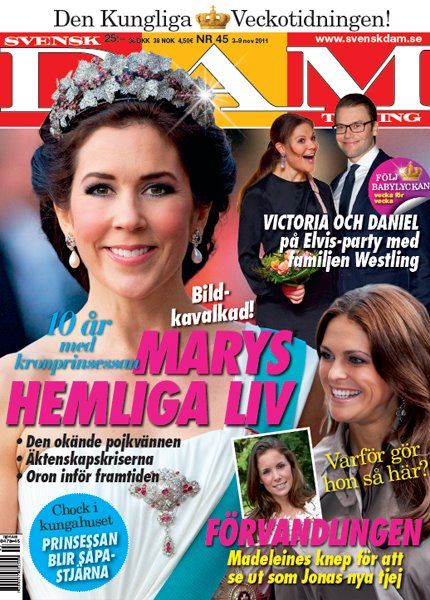 Kronprinsesse Mary Svensk Damtidning Magazine 03 November 2011 Cover Photo Sweden