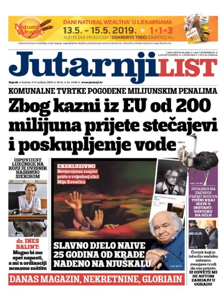 Mijo Kovačić, Jutarnji List Magazine 11 May 2019 Cover Photo - Croatia