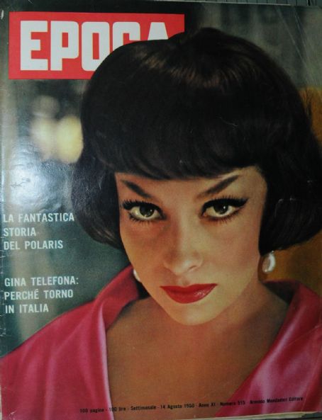 Gina Lollobrigida, Epoca Magazine 14 August 1960 Cover Photo - Italy