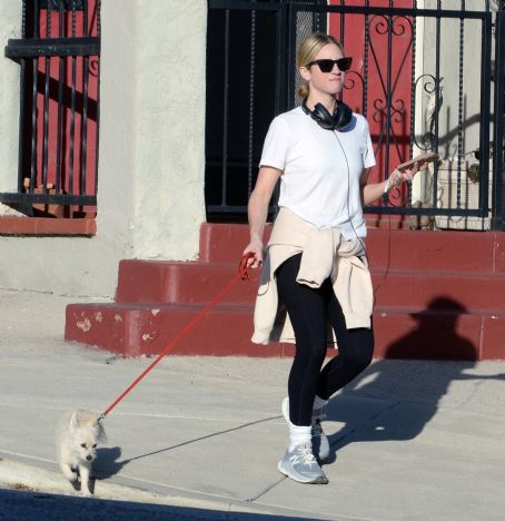 Brittany Snow – Out for a dog walk in Los Angeles