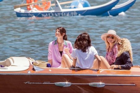Gemma Arterton in Purple Summer Dress on holiday in Positano | Gemma