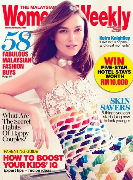 Keira Knightley, Women's Weekly Magazine August 2015 Cover Photo - Malaysia