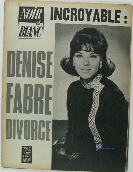 Denise Fabre, Noir Et Blanc Magazine 26 October 1970 Cover Photo - France