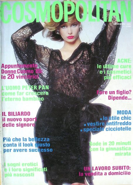 Lauren Helm, Cosmopolitan Magazine November 1985 Cover Photo - Italy