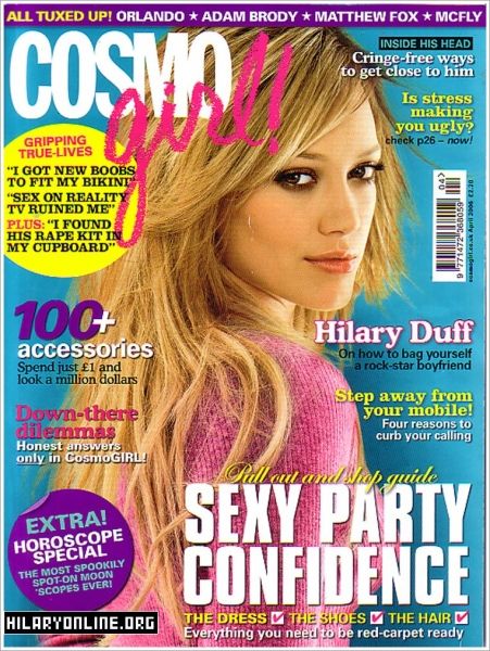 Hilary Duff, Cosmo Girl Magazine April 2006 Cover Photo - United Kingdom