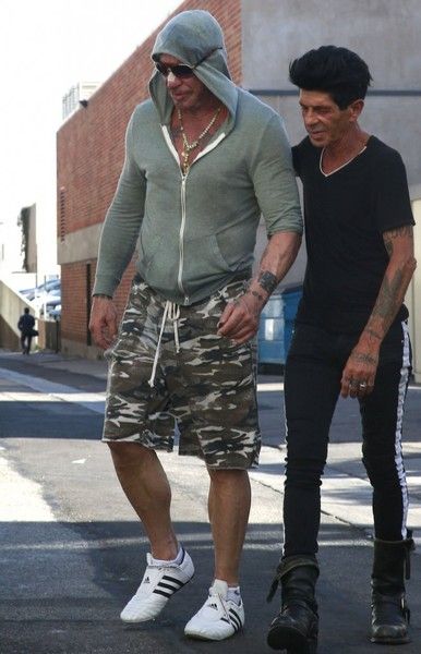 Mickey Rourke is spotted out for lunch at Cafe Roma in Beverly Hills, California on August 15, 2015