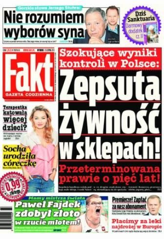 Malgorzata Socha - Fakt Magazine Cover [Poland] (13 August 2013)
